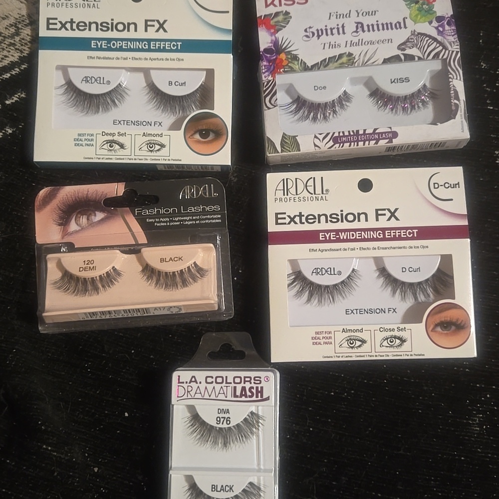 5 Prs Of Lashes Ardell LA Colors And Kiss 5 Qty - Picture 2 of 3
